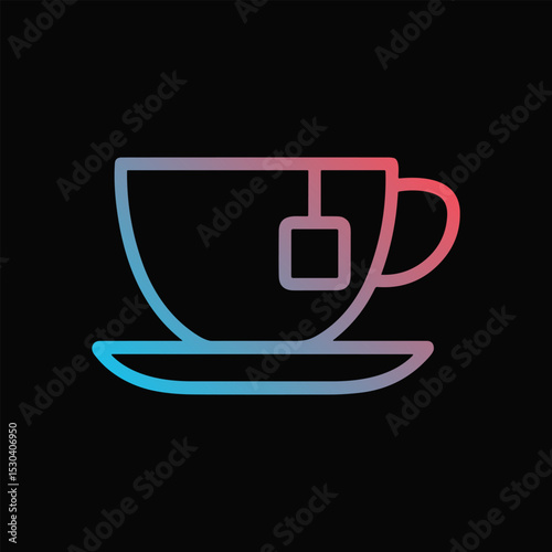 Tea time dreams in gradient hues. Icon symbol illustration
