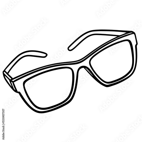 Minimal Reading Glasses Vector on White