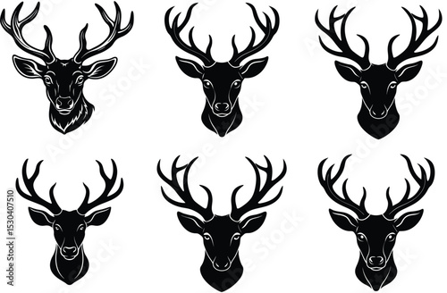 Description
Set of Deer Head Silhouette Vector Illustration
