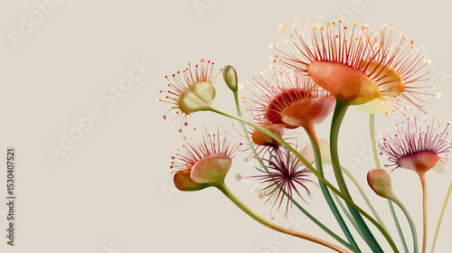 Carnivorous plant isolated on pastel background