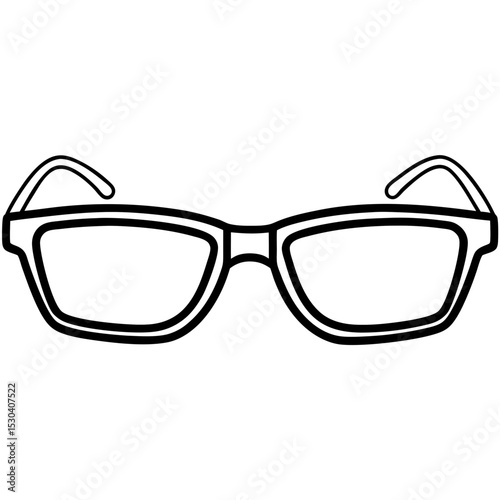 Minimal Reading Glasses Vector on White
