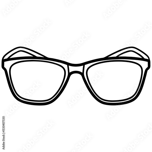 Minimal Reading Glasses Vector on White