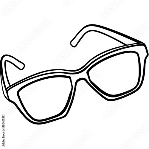 Minimal Reading Glasses Vector on White
