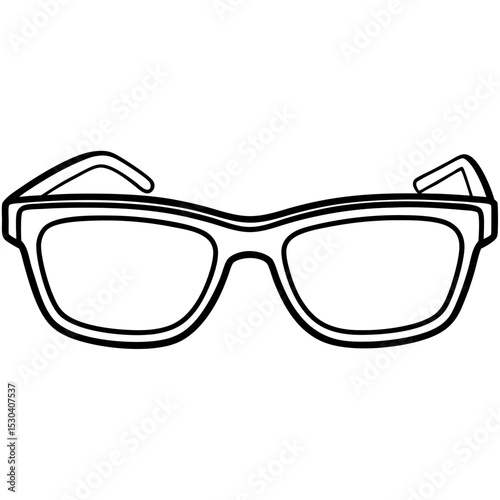 Minimal Reading Glasses Vector on White