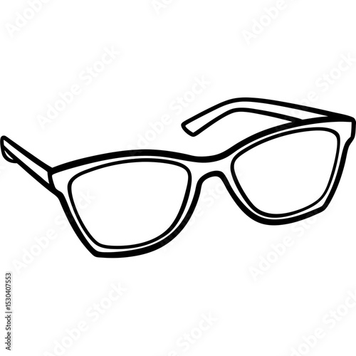 Minimal Reading Glasses Vector on White