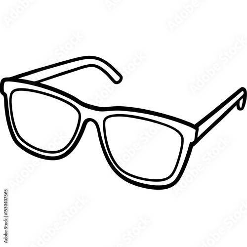 Minimal Reading Glasses Vector on White