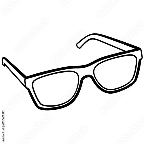 Minimal Reading Glasses Vector on White