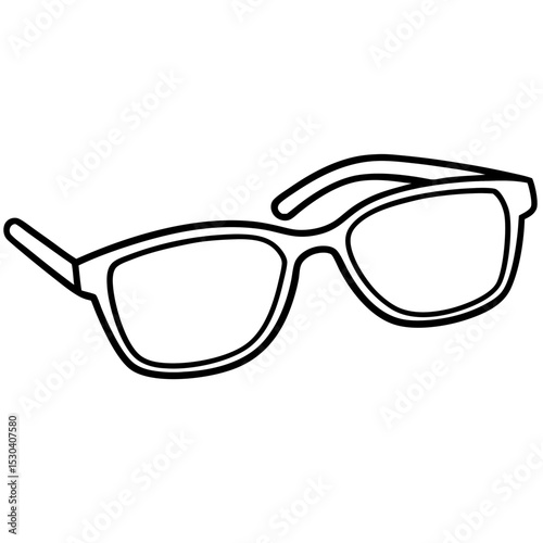 Minimal Reading Glasses Vector on White