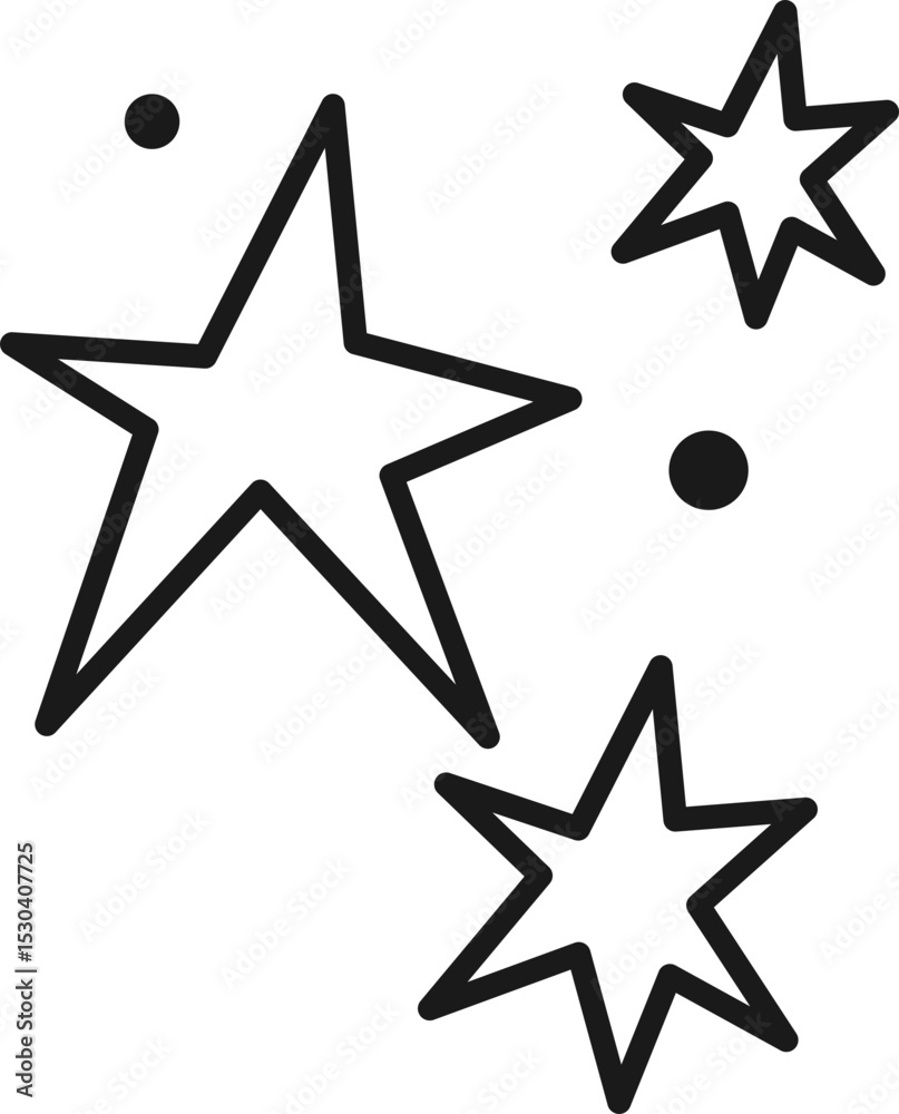 Obraz premium Stars Doodle Decoration