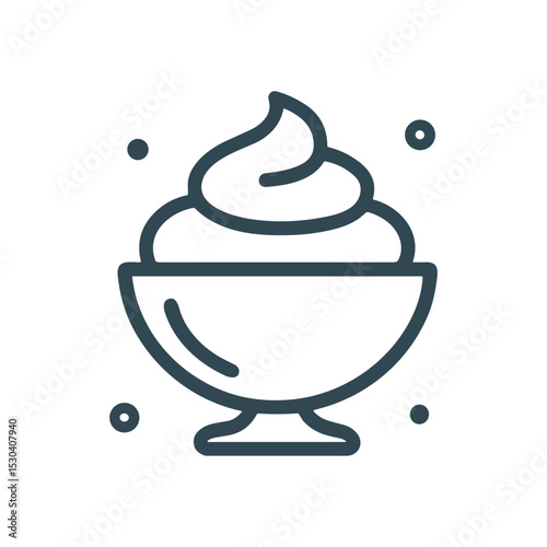 Dessert delight Swirls in sweet sundae cup. Icon symbol illustration