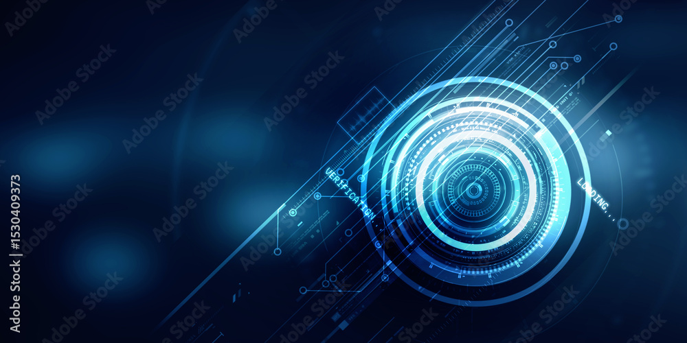 Fototapeta premium 2d illustration Abstract futuristic electronic circuit technology background