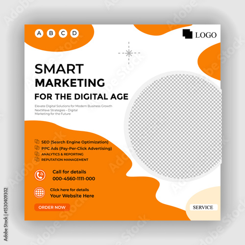 Digital marketing web banner and social media post template
