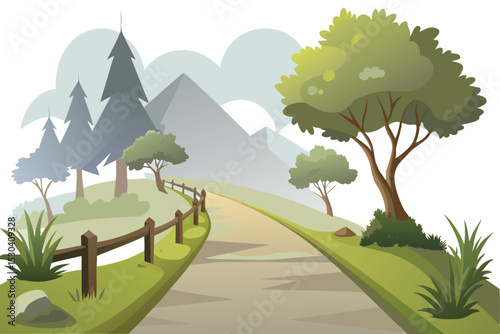 Foggy morning path