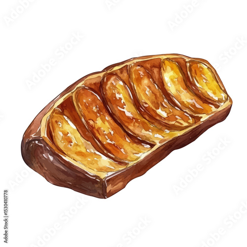 Date Slice, watercolor drawing vector, isolated on a white background.
