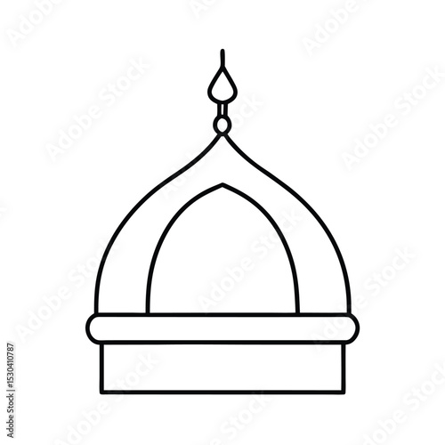Mosque dome outline drawing simple design