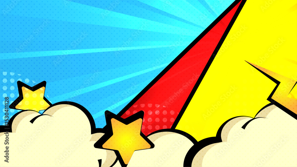 Cartoon Pop Art Comic Style Boom Background