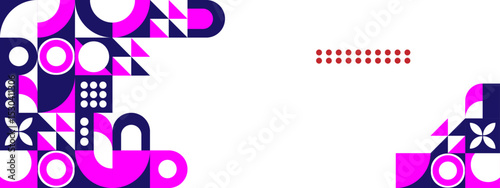 Modern Abstract Geometric Art in Bold Purple and Pink Tones