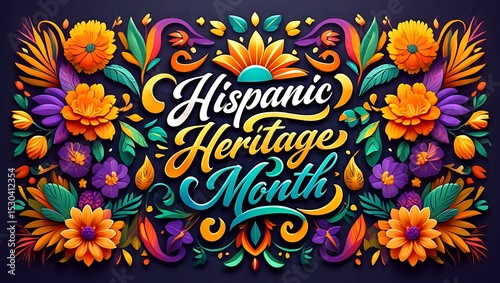 Celebrating Hispanic Heritage Month A Vibrant Floral Typography Design