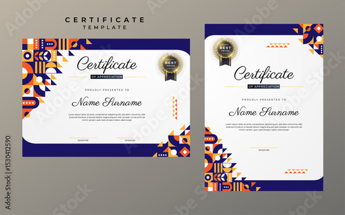 Professional Certificate of Appreciation with Modern Abstract Design for Recognition