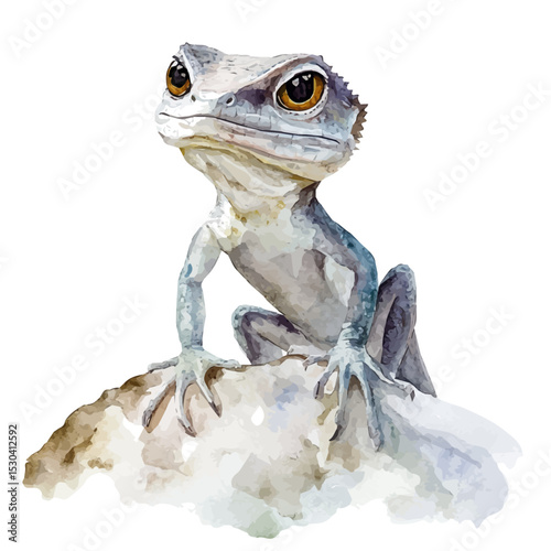 Cynognathus, watercolor illustration vector, isolated on a white background.