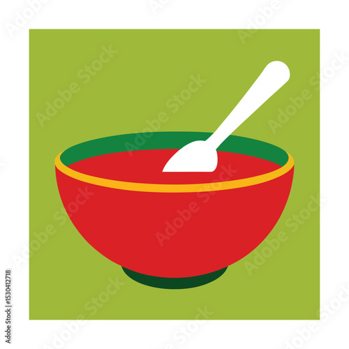 vector illustration of a bowl of soup
