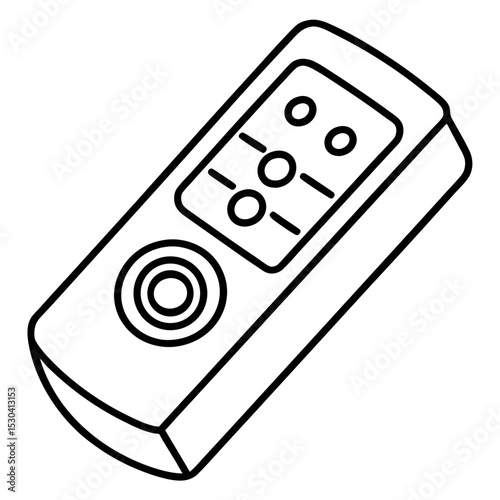 Minimal Remote Control Vector on White Background 
