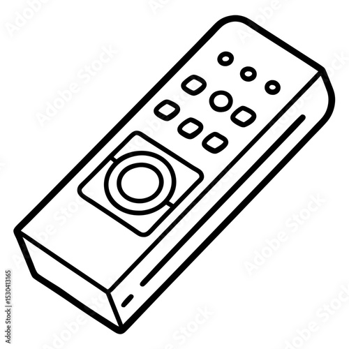 Minimal Remote Control Vector on White Background 