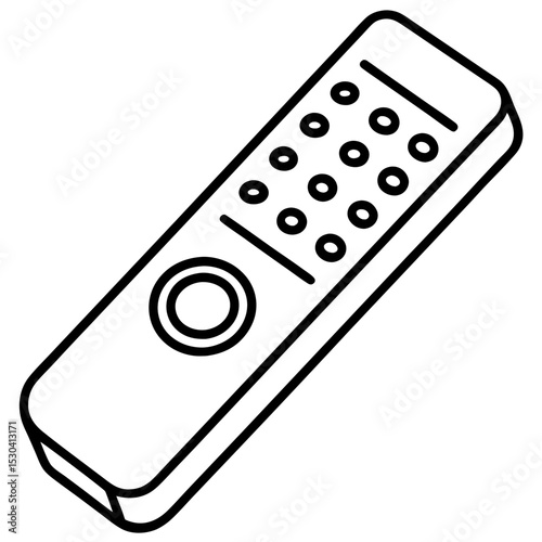 Minimal Remote Control Vector on White Background 