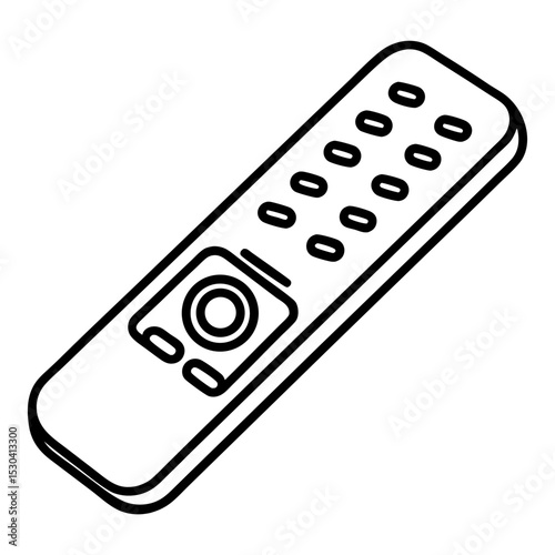 Minimal Remote Control Vector on White Background 