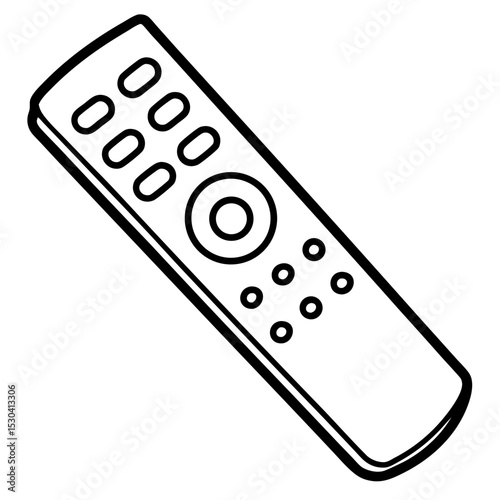 Minimal Remote Control Vector on White Background 