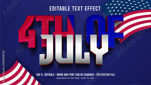 4th of july editable text effect