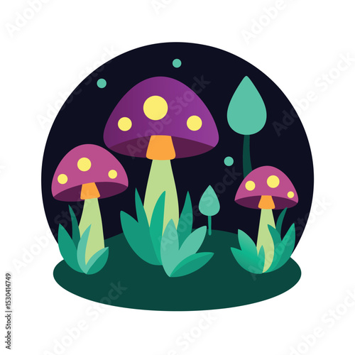 mushrooms in the grass