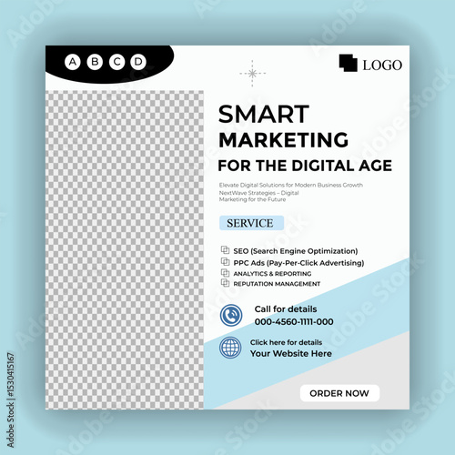 Digital marketing web banner and social media post template