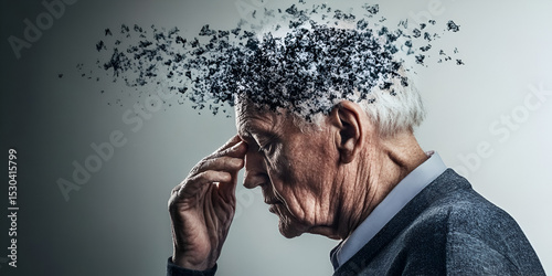 Elderly Man with Memory Loss, Cognitive Decline, Mental Health in Seniors
