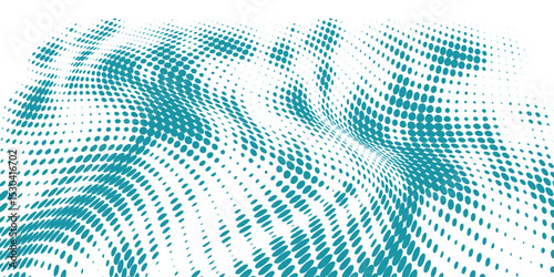 Transparent Vector Gradient Blue Color Halftone Background Staggered Dots Pattern modern dotted background