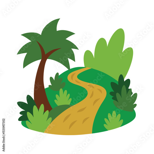 vector illustration of a tropical island with palms