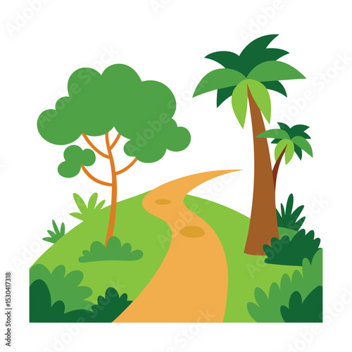 vector illustration of a tropical island
