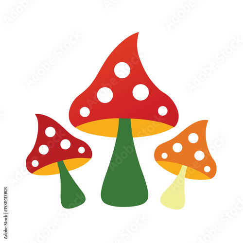 mushrooms shaped like fairy hats cartoon