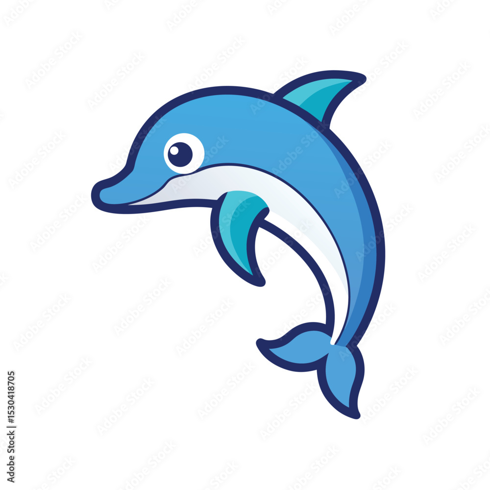 Naklejka premium dolphin jumping isolated vector art illustration