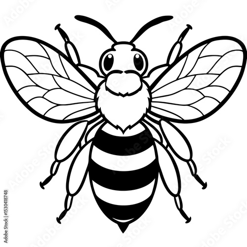 Simple Bumblebee Vector on White Background
