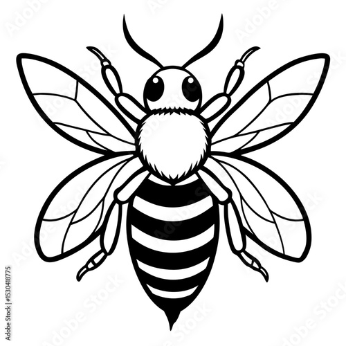 Simple Bumblebee Vector on White Background