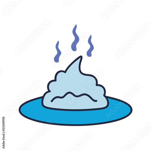 vector art illustration of steaming hot spring