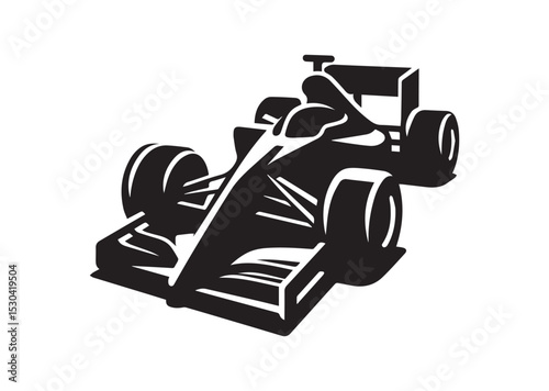 Formula Car Silhouette Vector
