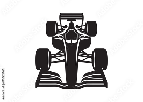 Formula Car Silhouette Vector
