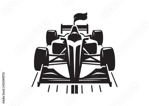 Formula Car Silhouette Vector