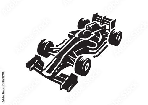 Formula Car Silhouette Vector
