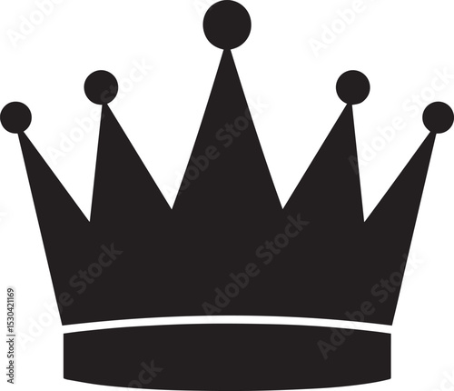 Royal Headwear Silhouette Vector | Black Crown for Regal Illustration
