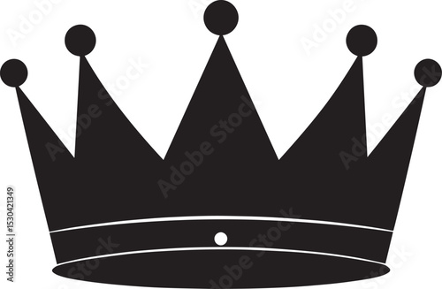 Royal Headwear Silhouette Vector | Black Crown for Regal Illustration