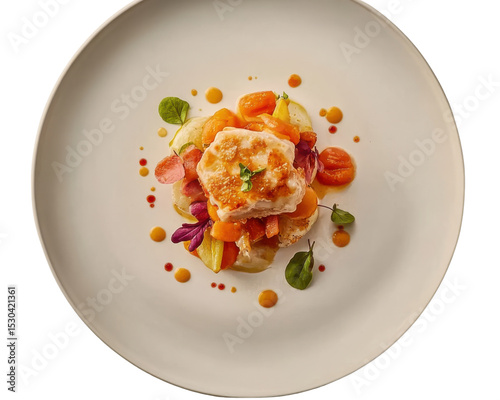 Wallpaper Mural Baked white fish with carrot and root vegetable on plate Torontodigital.ca