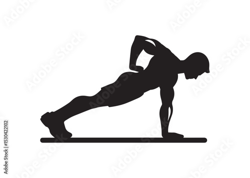 A man doing a push up Silhouette Vector